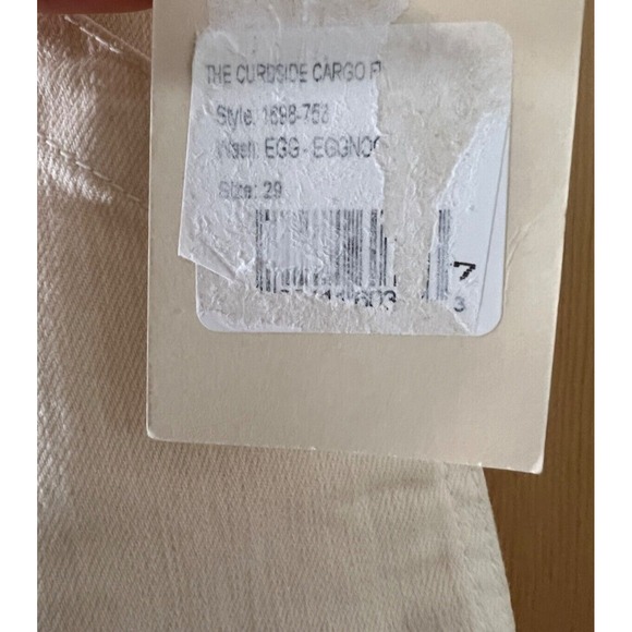 Mother Denim Womens 29 The Curbside Cargo Flood Jeans Ivory High Rise Retro Boho - Picture 8 of 8